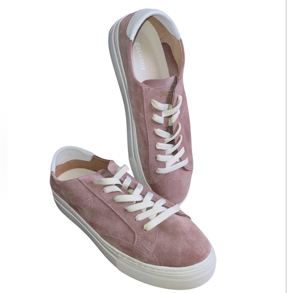 Soludos Size 11 Ibiza Platform Dusty Rose Suede Low Top Shoes